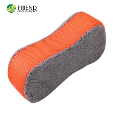 Buffing Polishing Wax Cleaning Foam Pad Applicator Microfiber Car Wash Sponge with mesh